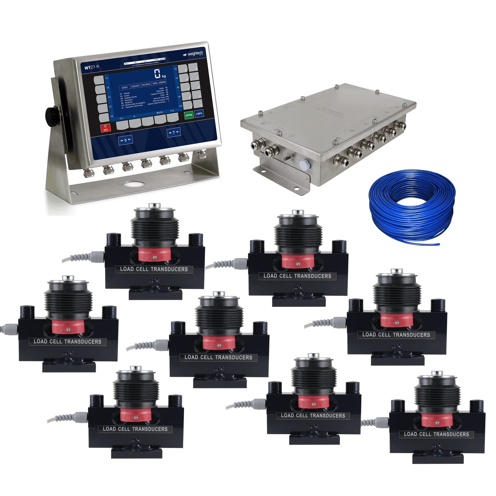 Double ended load ell for truck scale kit with indicator